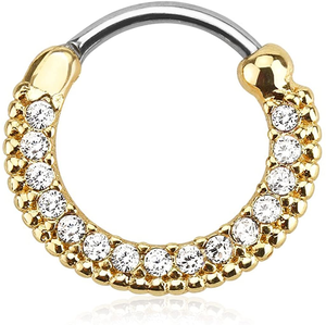 Bijoux de corps tendance pour femmes et hommes, <span class=keywords><strong>piercing</strong></span> au nez, clous d'oreille en acier inoxydable avec zircon cubique transparent, clicker pour septum, cartilage - Product Image 5