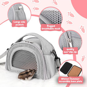 Bolsa de transporte de animales pequeños de tela Oxford plegable portátil para hámster, pájaro, conejillo de indias, transpirable, para viajes al aire libre - Product Image 6