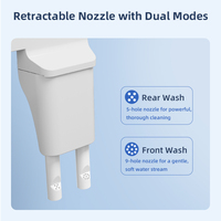 Accessoire de bidet autonettoyant en ABS pour toilettes existantes, ultra-plat, moderne, non électrique, double buse, rinçage personnel, pour salle de bain