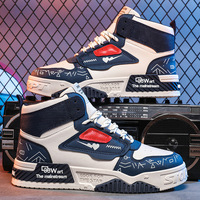 Nouveau design de chaussures de sport d'extérieur en cuir artificiel, chaussures de skateboard montantes pour hommes, baskets décontractées
