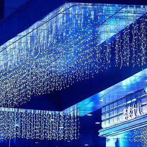 LEDクリスマスつららカーテンストリングライト3500KウォームホワイトIP66防雨点滅装飾ステージバー10000時間 - Product Image 4