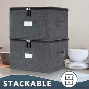 Caja de Almacenamiento Apilable para Platos y Vajilla, Fabricada en China con Tela Oxford Catiónica y Carcasa Rígida - Product Image 5