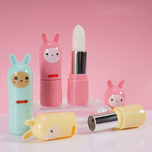 Cartone animato coniglietto 3.5g balsamo per le labbra tubi rosa <span class=keywords><strong>verde</strong></span> giallo balsamo contenitori cosmetici imballaggio con scatola - Product Image 1
