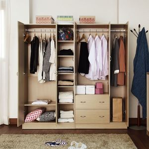 Armario de puerta triple de venta directa de fábrica de China con 2 cajones-Almacenamiento de ropa de dormitorio, gran capacidad, a granel - Product Image 6