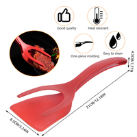 Tourne-œuf frit antiadhésif 2 en 1 pour crêpes grillées Spatule à poignée et à rabat Ustensiles de cuisine Outil de cuisine Accessoires de cuisine