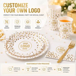 Vajilla de Papel Compostable Ecológica al por Mayor, Juego de Platos y Vasos con Diseño de Rosas Vintage para Fiestas en el Jardín y Cumpleaños - Product Image 2