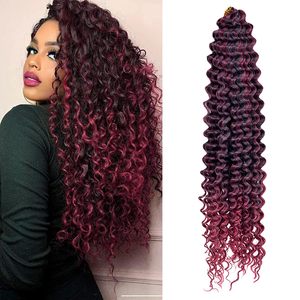 Extensiones de Cabello Sintético Ondulado Profundo Resistente al Calor al por Mayor de Fábrica, Ondas de Ganchillo Boho Rizadas, Ondas de Agua de Fibra a Granel para Trenzas - Product Image 6