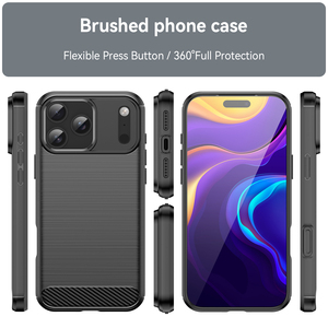 Đối Với <span class=keywords><strong>iPhone</strong></span> 17 Trường Hợp Kinh Doanh Chải Sợi Carbon Kết Cấu Mềm TPU Điện Thoại Trường Hợp Đối Với <span class=keywords><strong>iPhone</strong></span> 16e Vỏ Điện Thoại Di Động Cho <span class=keywords><strong>iPhone</strong></span> 17 Pro Max - Product Image 2