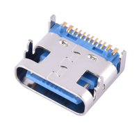 Prise horizontale Type-C 16 broches, courant élevé 5A, isolation colorée, cuivre haute conductivité, charge rapide USB 3.0