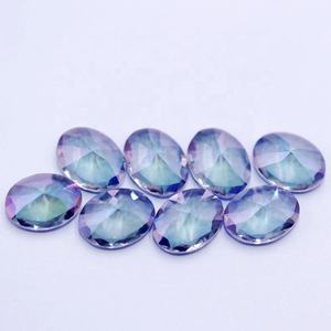 Sintetico blu zaffiro gemme ovale <span class=keywords><strong>mystic</strong></span> arcobaleno di pietra - Product Image 3