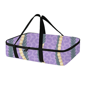 Bolsa Térmica Grande para Entrega <span class=keywords><strong>de</strong></span> Comida con Estampado Completo, Diseño Maile Pikake Twisted Lei Aloha, Bolsa Refrigerante Personalizada con Aislamiento Térmico - Product Image 4