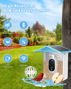 Mangeoire intelligente pour oiseaux 3MP avec caméra, reconnaissance IA, plus de 10 000 espèces d'oiseaux, vision nocturne couleur, notifications instantanées, Wifi 2.4G, IP65 - Product Image 5