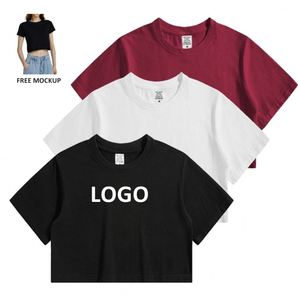 Camisetas Básicas Cortas de Algodón de 200 g/m² con Cuello Redondo, Personalizadas con Logotipo, para Mujer, de Verano, Manga Corta - Product Image 1