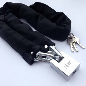 Bicycle Chain <b>Lock</b> 120 Cm Steel Anti Theft With Cloth Strap For Bicycles Doors <b>Windows</b> Fences Durable - Product Image 2
