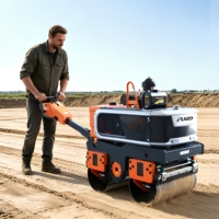 Compacteur routier à double tambour de haute qualité, à commande manuelle, avec moteur diesel, pour asphalte et sols