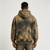 Sweat à capuche personnalisé pour homme, coupe oversize, épais, uni, style streetwear, imprimé, court, avec fermeture éclair quart de tour, brodé, en coton 100% premium 400 g/m²
