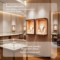Vitrine de présentation de bijoux GZowin, éclairage LED, design industriel écologique pour les magasins de détail, utilisation en extérieur