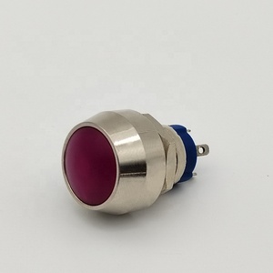 Ánh sáng màu đỏ 12mm hình cầu không thấm nước tự đặt lại tự khóa chạy bộ chuyển đổi 1no1nc điện tử 220V IP65 push button Thiết bị chuyển mạch - Product Image 1