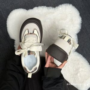 Trendy Versatile Thick <b>Sole</b> Low Top Shoes Women 2026 Spring Autumn Heightening Wear Resistant Casual Board Shoes - Product Image 4