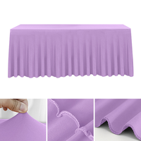 Nappe rectangulaire ajustée avec jupe plissée, plissée accordéon, pour mariage, banquet, salon professionnel, événement