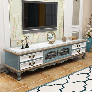 Meuble <span class=keywords><strong>TV</strong></span> <span class=keywords><strong>laqué</strong></span> style campagnard américain Shinestone, commode à tiroirs peinte à la main avec motifs floraux pour salon - Product Image 1