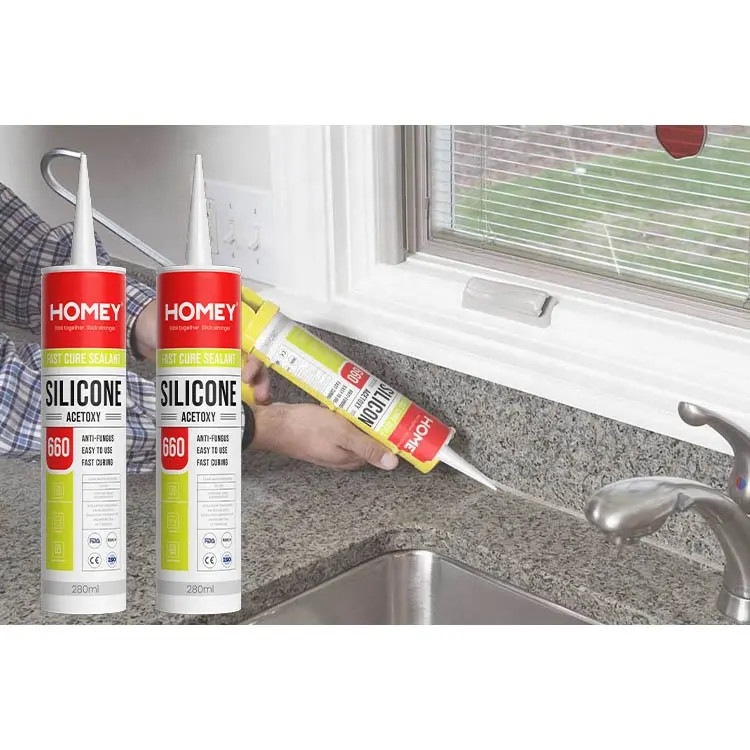 HOMEY-Mastic silicone pour salle de bain étanche, étanche, transparent, mastic silicone acétique sanitaire