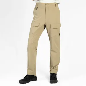 Мужские повседневные тонкие брюки большого размера из ледяного шелка софтшелл брюки с несколькими карманами с принтом быстросохнущие спортивные брюки