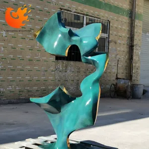 Estatua de cinta de Arte de alta calidad personalizada de fábrica escultura abstracta de acero inoxidable para Decoración