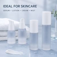 Flacon Pompe Airless Givré 20ml 30ml 50ml 80ml 100ml pour Sérum et Crème Contour des Yeux – Contenant Plastique Sous Vide