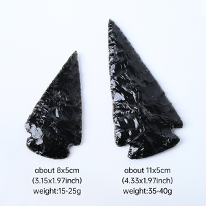 Vente en gros de pointes de flèche sculptées en obsidienne noire, pierre énergétique naturelle de guérison, pour la décoration - Product Image 2