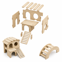 En gros Balançoire à bascule pour hamster, petit nid, maison en bois massif, cabane de repos pour hamster d'or, fournitures pour animaux de compagnie, sans toit