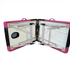 Table de massage pliante en 2 sections conçue par OEM, avec un appui-tête et des accoudoirs confortables qui s'adaptent au corps, idéale pour le <span class=keywords><strong>SPA</strong></span> - Product Image 2