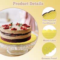 Tambour à gâteau jetable en or de qualité alimentaire, carton à gâteau ondulé de 12mm d'épaisseur, vente en gros