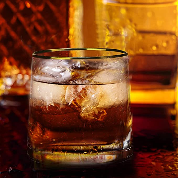 Whiskey Glasses Bar drinking glasses Borosilicate Glass 9 oz Cocktail Glasses Whiskey Tumbler