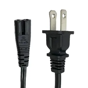 Amerikan standart Standard 1-15p c7 AC 2 Prong güç kablosu, amerikan bilgisayar güç kablosu