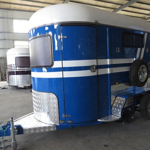 Remorque de luxe haut de gamme pour 2 chevaux, à 4 roues, en métal, avec auvent, pour le transport de chevaux - Product Image 4