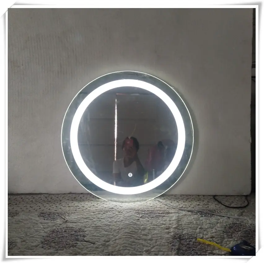 Bathroom Decorative Mirror Touch Light Smart Wall Mirror LED Frame Round Touch Switch
