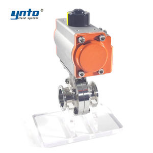 Válvulas de mariposa de doble efecto neumáticas personalizadas de alta calidad 304SS 316SS 316L válvulas de bola OEM de Gas de agua de grado sanitario - Product Image 3