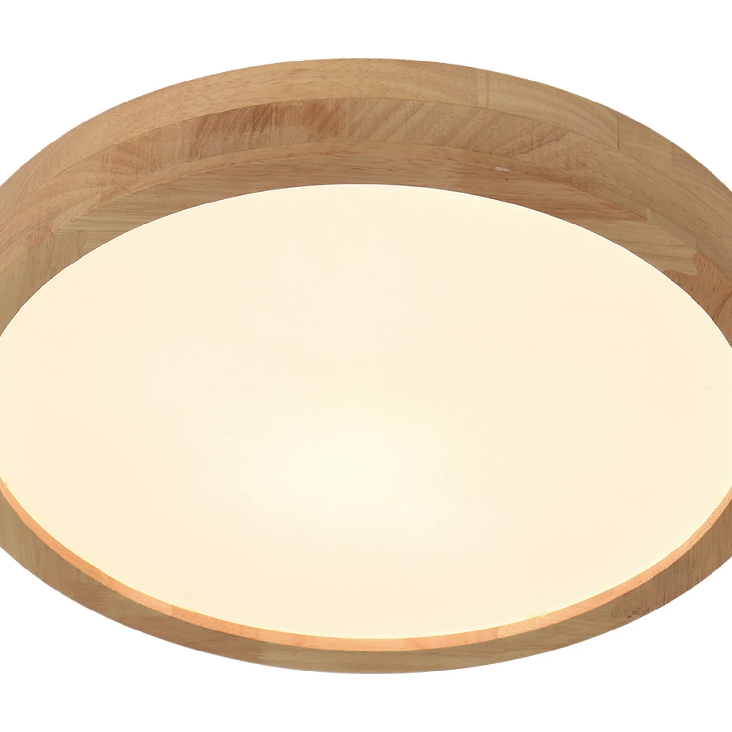 Luzete Premium Quality Home Office Ceiling Lamp Surface Mounted Middle Size Dimmable 48 W LED Oak Wood Edge Elegant Switch