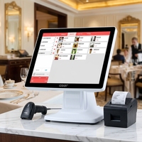 Système de point de vente tactile à écran plat de 15 pouces GSAN, tout-en-un, caisse enregistreuse, terminal de point de vente pour restaurant