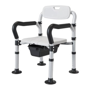 shower bath toilet chair Seat price for the elderly Portable Armrest cross folding heavy Adjustable Flip Up equipment Bathing - Product Image 1