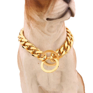 15mm Stainless Steel <strong>Dog</strong> <strong>Chain</strong> Metal Training Pet <strong>Collars</strong> Thickness Gold Silver Slip <strong>Dogs</strong> <strong>Collar</strong> <strong>for</strong> Large <strong>Dogs</strong> - Product Image 1