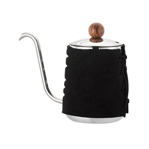 Funda protectora de acero inoxidable personalizada para cafetera, funda protectora de cuero para cafetera de goteo manual con pico largo, funda para taza de café portátil. - Product Image 5