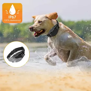 Kalung anjing tahan air, rantai leher anjing latihan Anti gonggongan, pengendali jarak jauh elektrik dapat disesuaikan dengan BIP untuk anjing