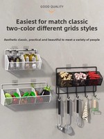 Étagère murale flottante à double niveau en métal pour le salon, la cuisine et la salle de bain-Organisation de la maison Support pour épices et légumes