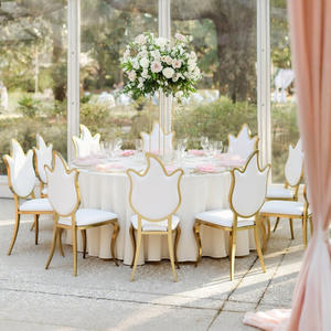 Kursi Tahta Pernikahan Mewah Modern Raja & Ratu Sandaran Tinggi dengan Baja Anti Karat untuk Hotel Acara Pernikahan Pesta Perjamuan - Product Image 1