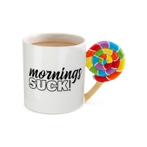 Les matins originaux sucent! Tasse à café, tasse à café en céramique drôle avec poignée de sucette, cadeau de nouveauté unique pour la maison ou le <span class=keywords><strong>bureau</strong></span>, 20 oz - Product Image 1