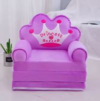 Canapé-lit pliable moderne pour enfants, chaise de princesse en peluche rose confortable avec mousse haute densité pour tout-petits, idéal pour le salon