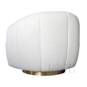 Sillón de Salón Blanco, Pequeño, Individual, <span class=keywords><strong>para</strong></span> Dormitorio Principal, Giratorio, Ocasional, de Tela, con Peluche, con Brazos - Product Image 3