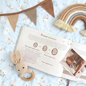 Regalo de ducha único personalizado, diario de embarazo de lujo marfil, libro de recuerdos de bebé, álbum de fotos <span class=keywords><strong>para</strong></span> bebé recién <span class=keywords><strong>nacido</strong></span>, niño y niña - Product Image 3